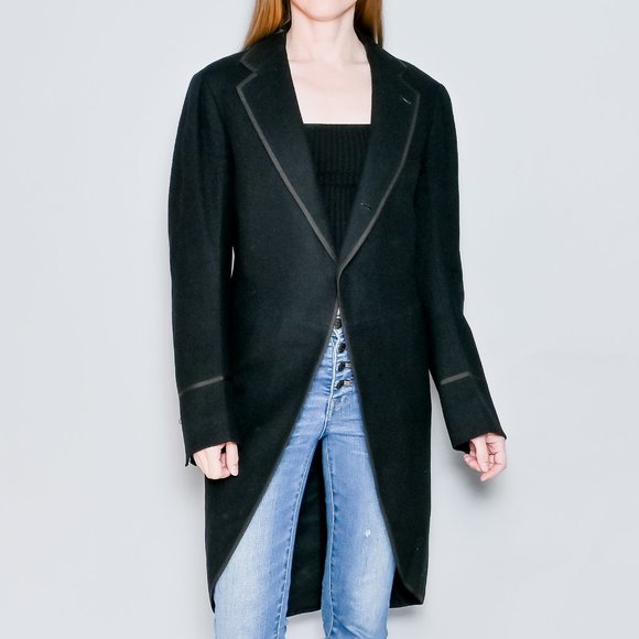 593. BROOKS BROTHERS Antique Vintage Cut Away Long Mens Coat Edwardian Victorian - Picture 1 of 10